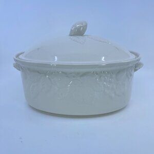 vintage mikasa english countryside lidded oval casserole embossed design